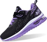 👟 romensi lightweight breathable blackpurple girls' athletic sneakers: stay stylish and comfy! logo