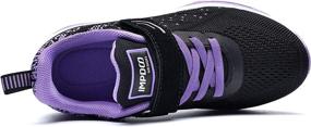 img 2 attached to 👟 RomenSi Lightweight Breathable BlackPurple Girls' Athletic Sneakers: Stay Stylish and Comfy!