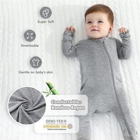 img 2 attached to Bamboo Baby Footed Pajamas with 2-Way 🐼 Zip Front, Sleep and Play Footies | 0-24 Months