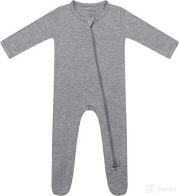 img 4 attached to Bamboo Baby Footed Pajamas with 2-Way 🐼 Zip Front, Sleep and Play Footies | 0-24 Months