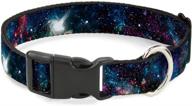 🌌 stylish galaxy collage collar - medium size, fits 11-17" neck - buckle-down plastic clip design - 1" wide logo