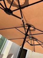 img 1 attached to PHI VILLA 15Ft Large Patio Umbrellas With Base Included, Outdoor Double-Sided Rectangle Market Umbrella With Crank Handle, For Pool Lawn Garden, Blue review by Denise Miller