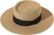 summer beach sun hat for women - lanzom wide brim straw panama boater hat with upf50+ protection logo