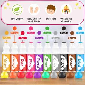img 3 attached to Non-Toxic Water-Based Paint Dauber Washable Dot Markers Set For Toddlers Kids Preschool - 10 Colors 2 Oz With 48 Pages Tearable Activity Book Arts And Crafts Kits Supplies.