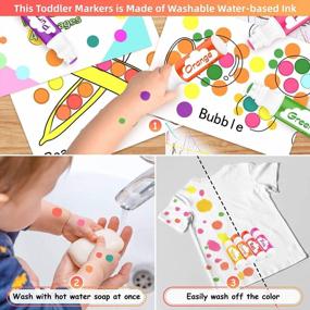 img 2 attached to Non-Toxic Water-Based Paint Dauber Washable Dot Markers Set For Toddlers Kids Preschool - 10 Colors 2 Oz With 48 Pages Tearable Activity Book Arts And Crafts Kits Supplies.