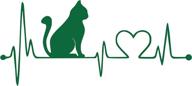 jmm industries cat heartbeat vinyl decal sticker car window bumper premium quality uv resistant die cut (forest green логотип