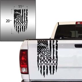 img 3 attached to 🐍 Greenyef Graphics Don't Tread On Me Gadsden Flag Truck Tailgate Vinyl Decal - Distressed American USA US Flag Pickup Truck Rattlesnake Decal (11" x 20", Black)