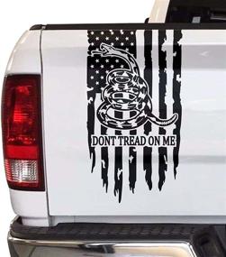 img 4 attached to 🐍 Greenyef Graphics Don't Tread On Me Gadsden Flag Truck Tailgate Vinyl Decal - Distressed American USA US Flag Pickup Truck Rattlesnake Decal (11" x 20", Black)