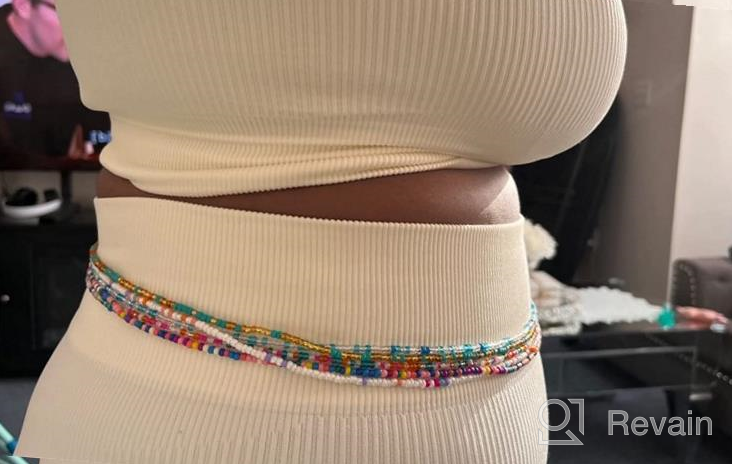 img 1 attached to Colorful Plus-Size Body Chain Set- 12Pcs For Women- Taouzi Beaded Waist Chains- Perfect Beach Bikini Accessory review by Sharon Griffin