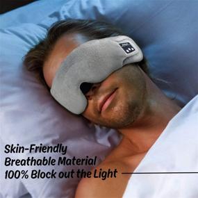 img 2 attached to ✨ Ice-Feeling Extra Soft Modal Lining Sleep Mask with Headphones - Enhanced Comfort for Complete Blackout and Ultra-Thin Sleep Experience (Grey)