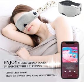 img 1 attached to ✨ Ice-Feeling Extra Soft Modal Lining Sleep Mask with Headphones - Enhanced Comfort for Complete Blackout and Ultra-Thin Sleep Experience (Grey)