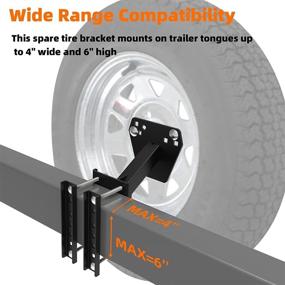 img 1 attached to 🔧 Kunzye Spare Tire Carrier: Heavy-Duty Spare Tire Mount Bracket for Trailers in Multiple Bolt Patterns - Durable Powder Coat Steel, Black