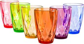 img 4 attached to Stackable Plastic Tumblers Set - BPA-Free Drinking Glasses For Parties, Home & Dining - SMARTAKE 6-Pack Set In 6 Colours