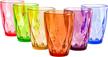 stackable plastic tumblers set - bpa-free drinking glasses for parties, home & dining - smartake 6-pack set in 6 colours logo