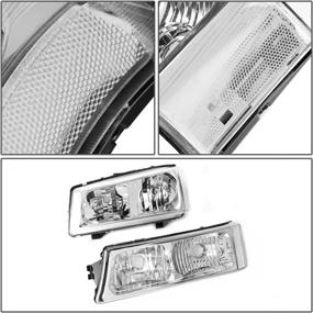 img 2 attached to DNA Motoring Chrome Housing Headlights for 2003-2006 Chevy Silverado/Avalanche (No Factory Cladding)