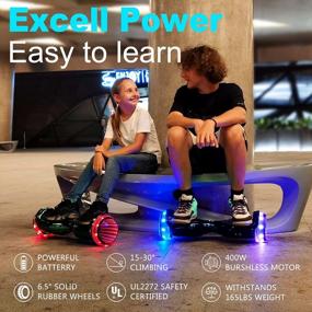 img 2 attached to Experience Fun And Adventure With Jolege 6.5" Hoverboard For Kids - Infinity Wheel, Transparent Flashing LED Lights And Built-In Self Balancing Technology