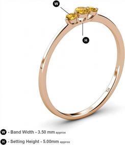 img 1 attached to 14K Gold Three-Stone Engagement Ring With Round Citrine Totaling 1/4 CTW For Women