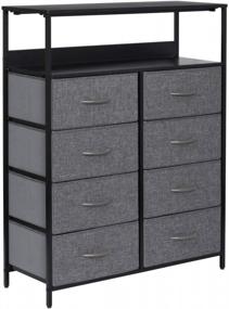 img 4 attached to Vertical Storage Organizer With 8 Drawers, Shelves, And Removable Fabric Bins - Ideal For Bedroom, Living Room, Hallway, Or Hotel - Sturdy Steel Frame And Wood Shelf Design