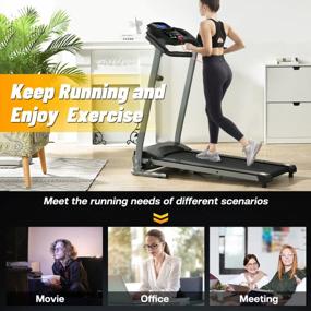 img 1 attached to Electric Folding Treadmill For Home Gym, Small Apartment Workout Running Machine With Easy Installation And Space Saving Design