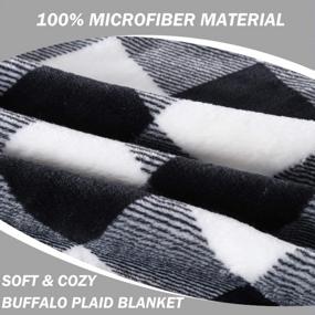 img 2 attached to Super Soft BOBOR Buffalo Plaid Throw Blanket - Black And White Checker Pattern For Christmas, Couch, Bed - Lightweight And Fuzzy Decorative Blanket, 50"X60