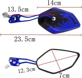 img 3 attached to ESUPPORT Blue Motorcycle Motorbike 8Mm 10Mm Rearview Side Mirror ATV Scooter Bike Flame Fire