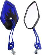 esupport blue motorcycle motorbike 8mm 10mm rearview side mirror atv scooter bike flame fire логотип