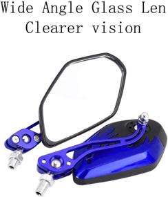 img 1 attached to ESUPPORT Blue Motorcycle Motorbike 8Mm 10Mm Rearview Side Mirror ATV Scooter Bike Flame Fire