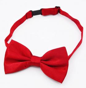 img 3 attached to Red Wine Dog Bow Tie For Medium & Large Dogs - Amajiji® Formal D115 100% Polyester