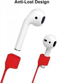 img 1 attached to [2 Pack] Beeyoka Magnetic Strap For Airpods Silicone Anti-Lost Strap With Strong Magnetic Adsorption Connector Sports Neck Around Cord Strap For Airpods 2/1 (Red)