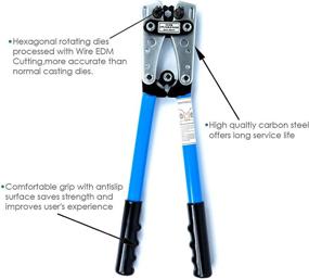 img 2 attached to KOTTO Battery Cable Lug Crimper Tool 6-50Mm², Wire Crimping Tool, Pliers For Crimping Wire Cable With Cable Cutter For 10,8,6,4,2 And 1/0 AWG Wire Cable Cutting And Crimper With Storage Bag