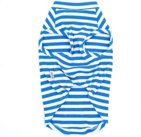 img 3 attached to ISPET Striped Dog Tank Top for Large to Small Dogs - Soft and Breathable Cotton Vest Dog T-Shirt Apparel (XXX-Large, SkyBlue and White)