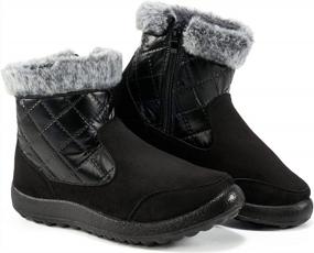 img 4 attached to Women'S Snow Boots: Ecetana Waterproof Winter Shoes With Warm Fur Lining & Zipper Slip Ons.