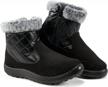 women's snow boots: ecetana waterproof winter shoes with warm fur lining & zipper slip ons. logo