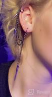 img 1 attached to 🎸 Retro Rivet Earrings: Long & Short Ear Clips with Goth Punk Tassels - Fashion Statement! review by Karen Lewis