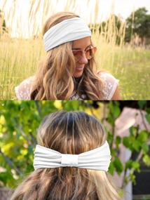 img 1 attached to Boho African Style Head Wraps For Women - Non-Slip Wide Headbands For Workout And Fashion - Set Of 8