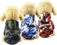 🐶 set of 3 dog hoodies camo sweaters for small dogs, perfect for fall - warm dog winter clothes coats for 1lb to 17.6lb chihuahua puppies - dog pet sweatshirts for boys and girls логотип