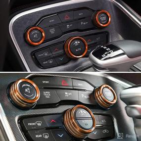 img 3 attached to Eastyard Air Conditioner Switch CD Button Knob Cover Auto Interior Accessories Aluminum Alloy Decal Trim Rings For 2015-2019 Dodge Challenger Charger Chrysler 300 300S (Orange)