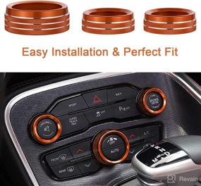 img 1 attached to Eastyard Air Conditioner Switch CD Button Knob Cover Auto Interior Accessories Aluminum Alloy Decal Trim Rings For 2015-2019 Dodge Challenger Charger Chrysler 300 300S (Orange)
