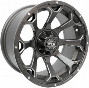 img 3 attached to GTW Raven 15In Matte Gray Golf Cart Wheel 3:4 Offset 4X4 (101.6Mm) Bolt Pattern - Perfect For Your Golf Cart!