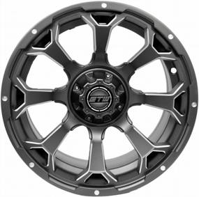 img 2 attached to GTW Raven 15In Matte Gray Golf Cart Wheel 3:4 Offset 4X4 (101.6Mm) Bolt Pattern - Perfect For Your Golf Cart!