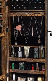 img 2 attached to Organize Your Jewelry In Style: YOKUKINA LED-Lit Mirror Cabinet With Lockable Armoire