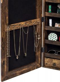 img 1 attached to Organize Your Jewelry In Style: YOKUKINA LED-Lit Mirror Cabinet With Lockable Armoire