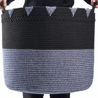 xxxl cotton rope blanket basket 22in x 22in x 16in for towel, toys, diaper laundry storage - territrophy woven hamper логотип