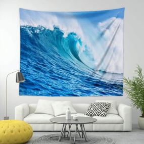 img 3 attached to Experience The Serenity Of Seaside With BROSHAN Ocean Wall Tapestry Extra Large