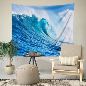img 1 attached to Experience The Serenity Of Seaside With BROSHAN Ocean Wall Tapestry Extra Large