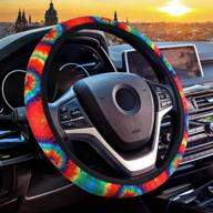 🌊 stylish waveyu steering wheel cover, universal fit car accessory with cute colorful patterns, anti-slip & sweat absorbent логотип