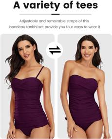 img 1 attached to 👙 Stunning Shuangyu Bandeau Tankini Control Swimsuit: Women's Fashion at Swimsuits & Cover Ups