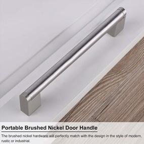 img 2 attached to 50-Pack Brushed Nickel Cabinet Handles, 6-1/4" Center-To-Center, Stainless Steel Kitchen Drawer Pulls, Euro Cupboard Pulls And Knobs, Boss Bar Dresser Handles