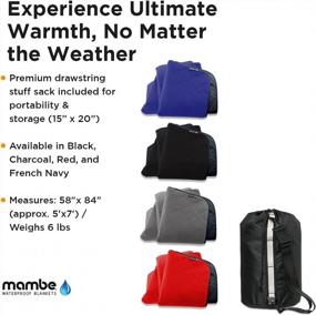 img 2 attached to Mambe Super Extreme Weather Outdoor Blanket: 100% Waterproof, Windproof & Machine Washable - Perfect For Picnics, Camping & Beach!