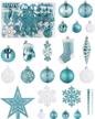soledi 128-piece blue shatterproof christmas ball ornament set - assorted xmas tree decorations, decorative baubles, gift package with reusable hand for holiday décor logo